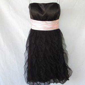 JUMP GIRL Strapless Black Pink DRESS M
